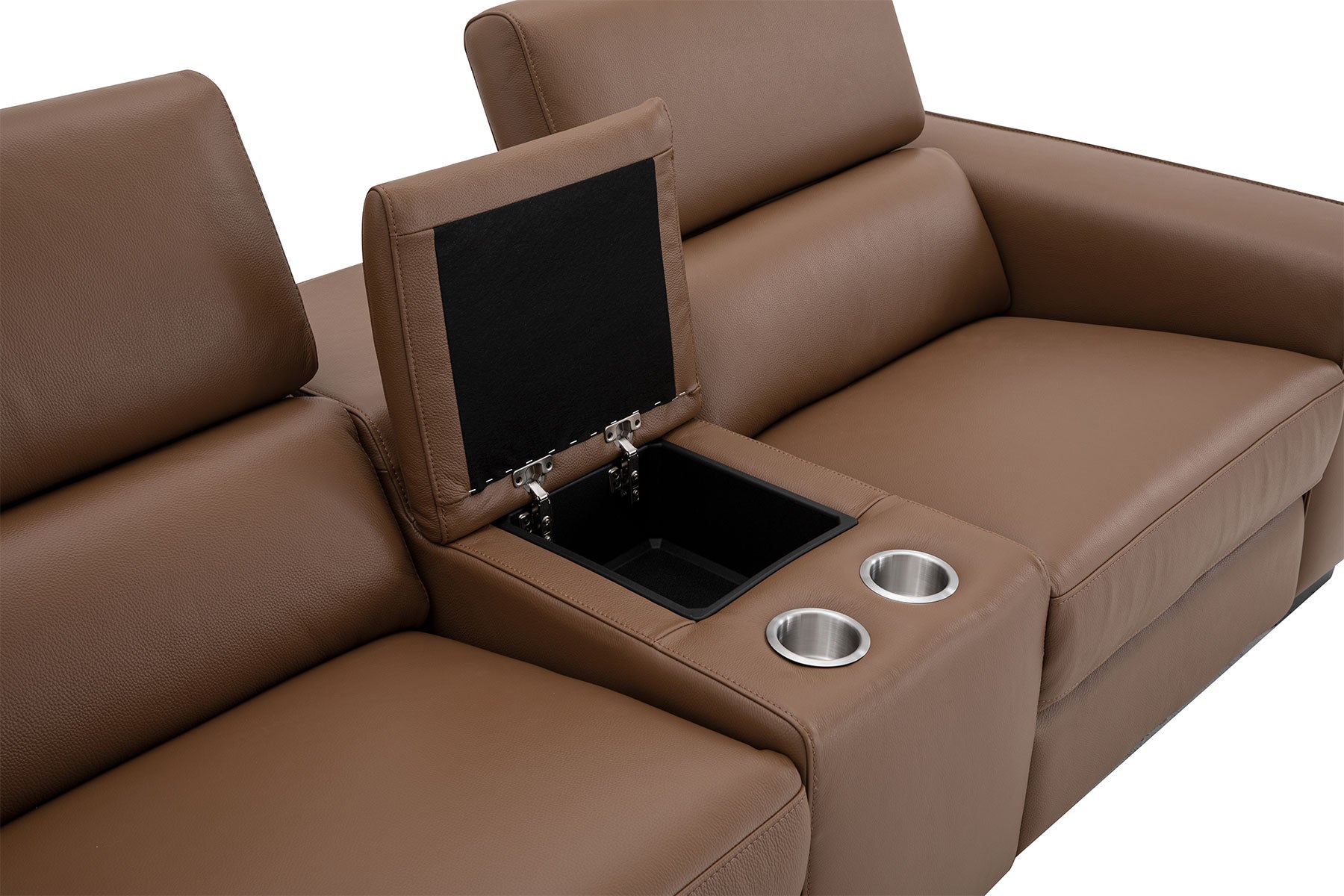 Picasso Loveseat with Console In Caramel | J&M Furniture - Canal Furniture