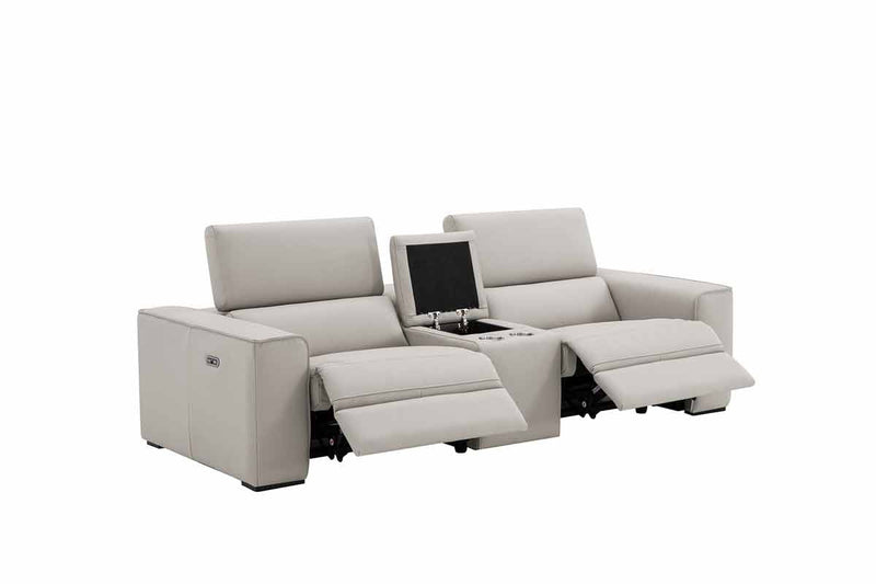 Picasso Loveseat with Console In Silver Grey | J&M Furniture