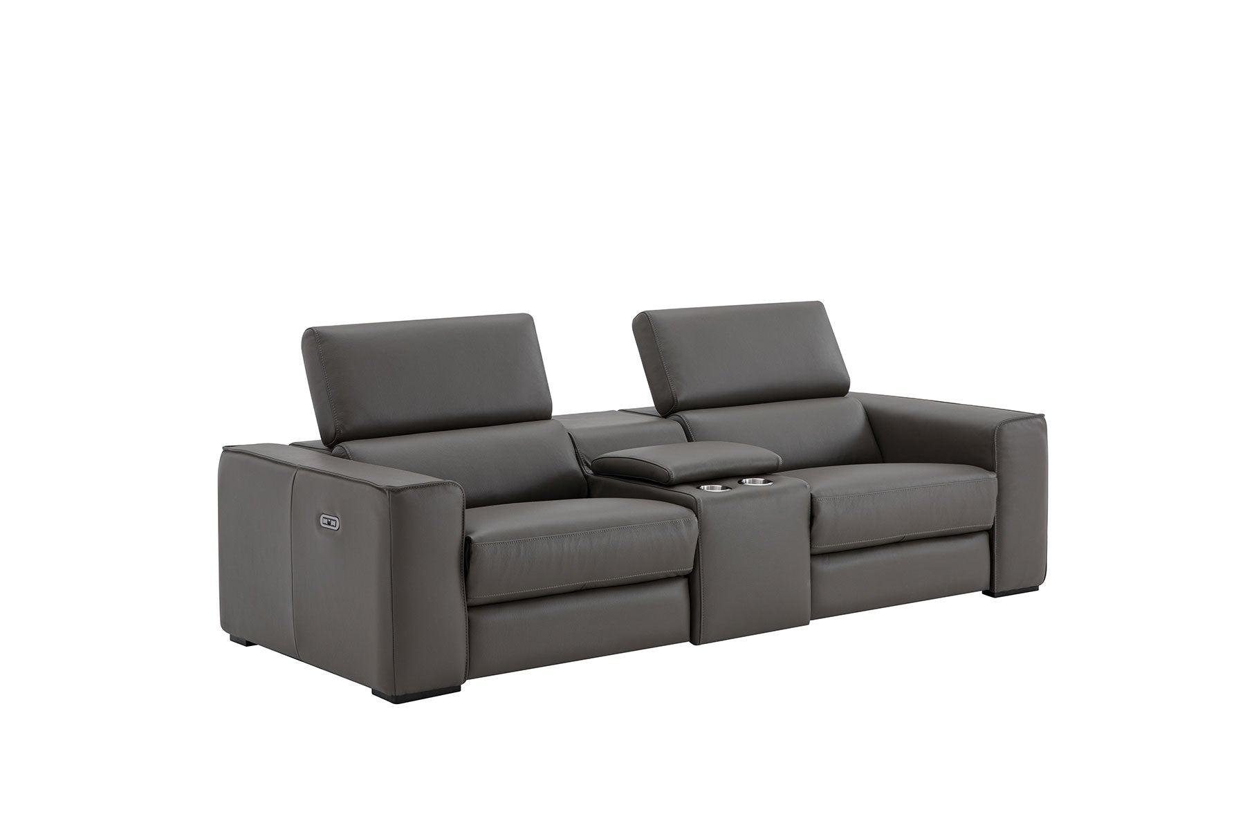 Picasso Loveseat with Console In Dark Grey | J&M Furniture - Canal Furniture