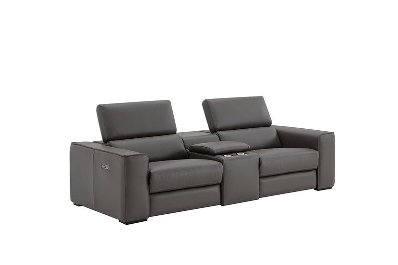 Picasso Loveseat with Console In Dark Grey | J&M Furniture