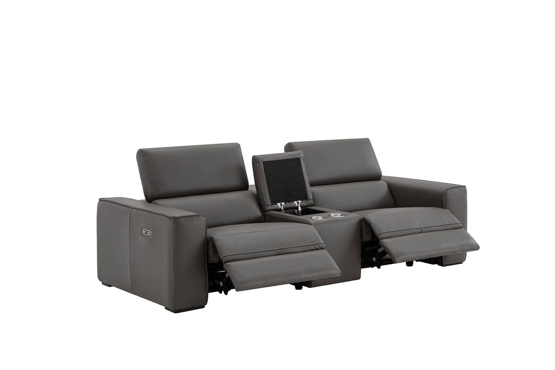 Picasso Loveseat with Console In Dark Grey | J&M Furniture - Canal Furniture