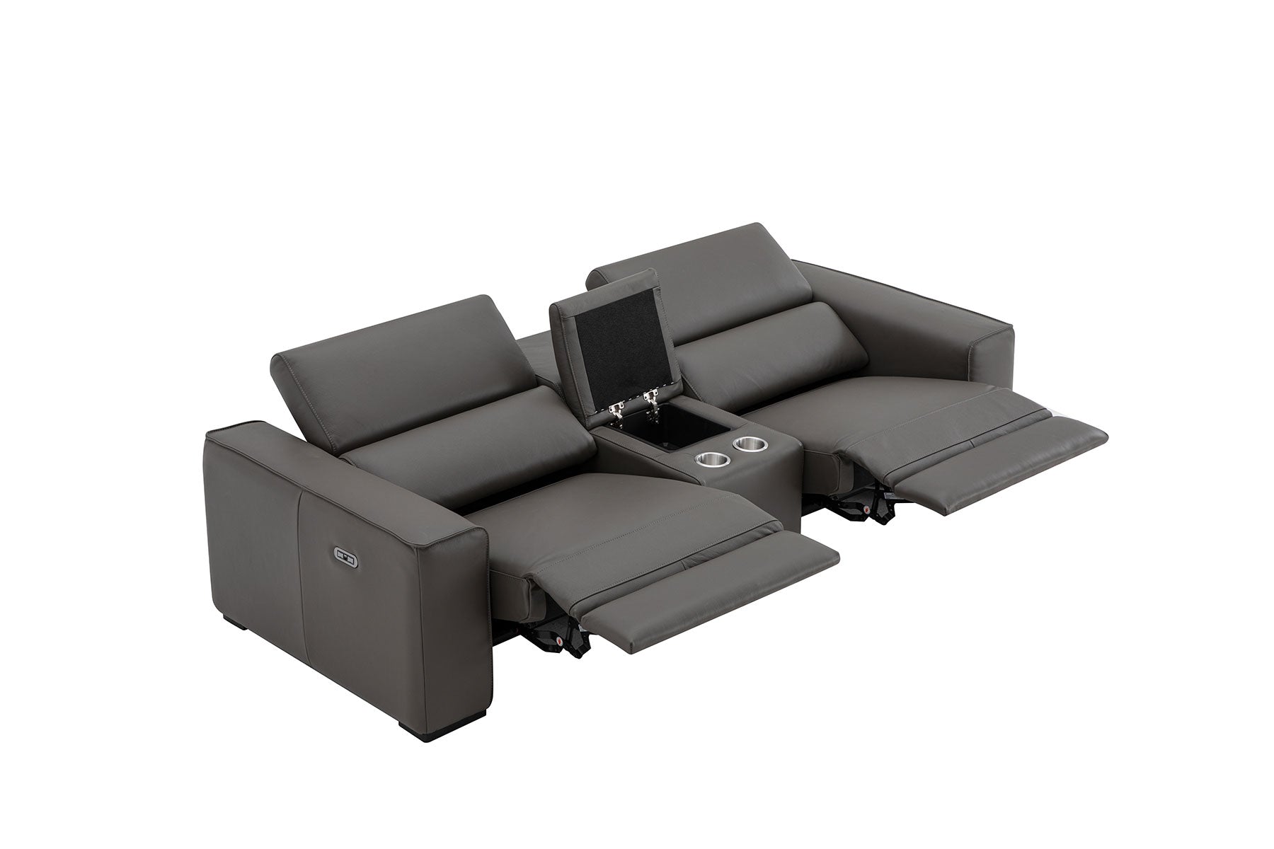 Picasso Loveseat with Console In Dark Grey | J&M Furniture - Canal Furniture