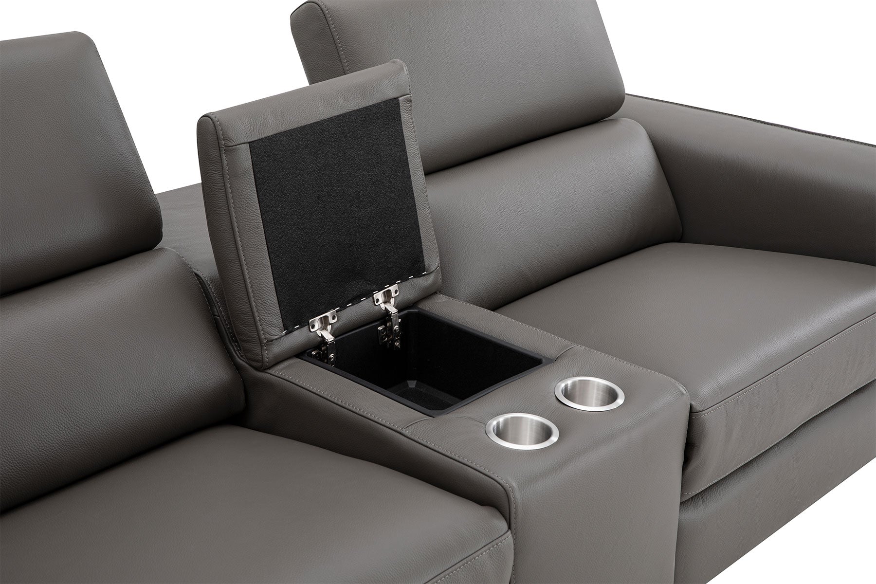 Picasso Loveseat with Console In Dark Grey | J&M Furniture - Canal Furniture