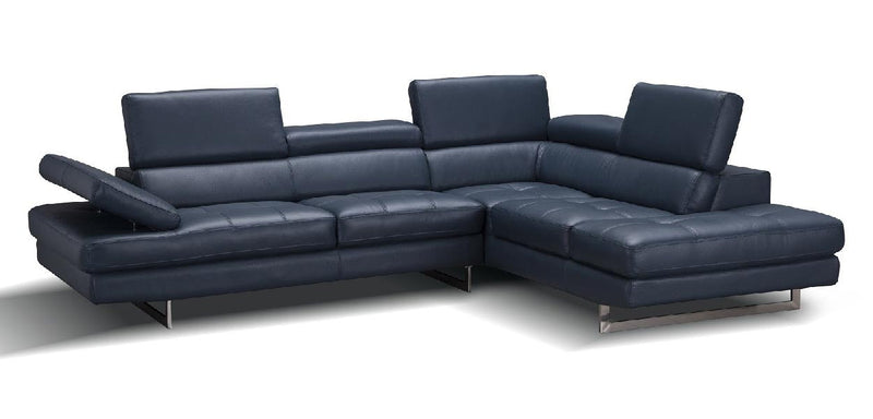 Forza A761 Italian Leather Sectional In Peanut