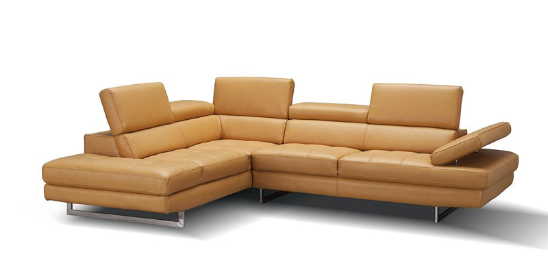 Forza A761 Italian Leather Sectional In Maroon