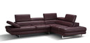 Forza A761 Italian Leather Sectional In Black