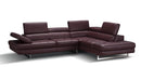 Forza A761 Italian Leather Sectional In Maroon