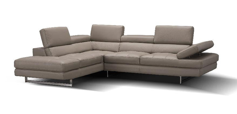 Forza A761 Italian Leather Sectional In Brown