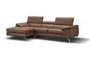 A973b Premium Leather Mini Sectional in Black | J&M Furniture