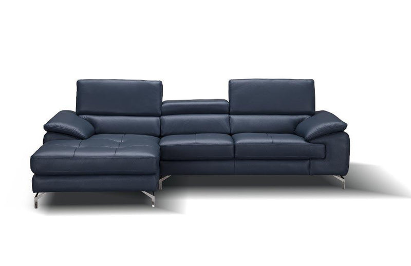 A973b Premium Leather Mini Sectional in Black | J&M Furniture