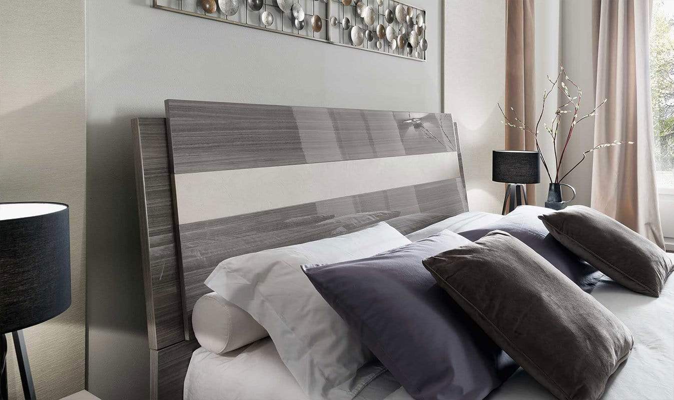 Alf Italia Bedroom Sets Iris Bed w/ Wooden Headboard (Special Order)