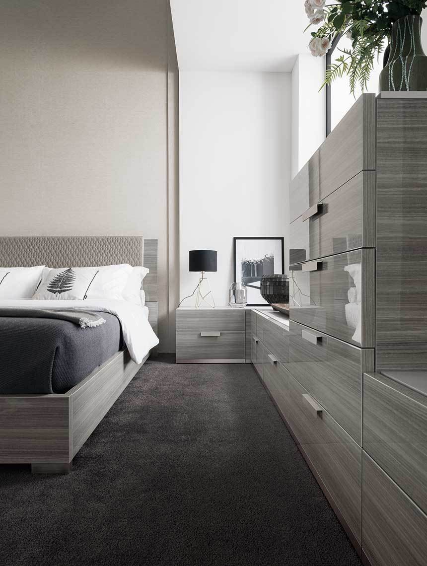 Alf Italia Bedroom Sets Iris Platform Bed w/ Upholstered Headboard