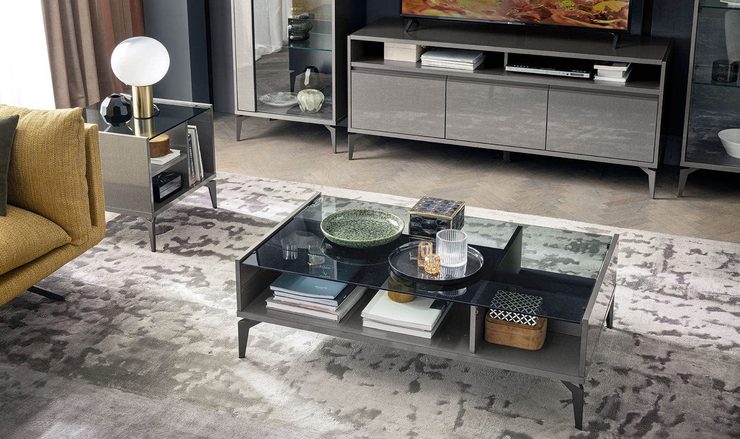 Alf Italia Coffee Table Graphite Rectangular Table