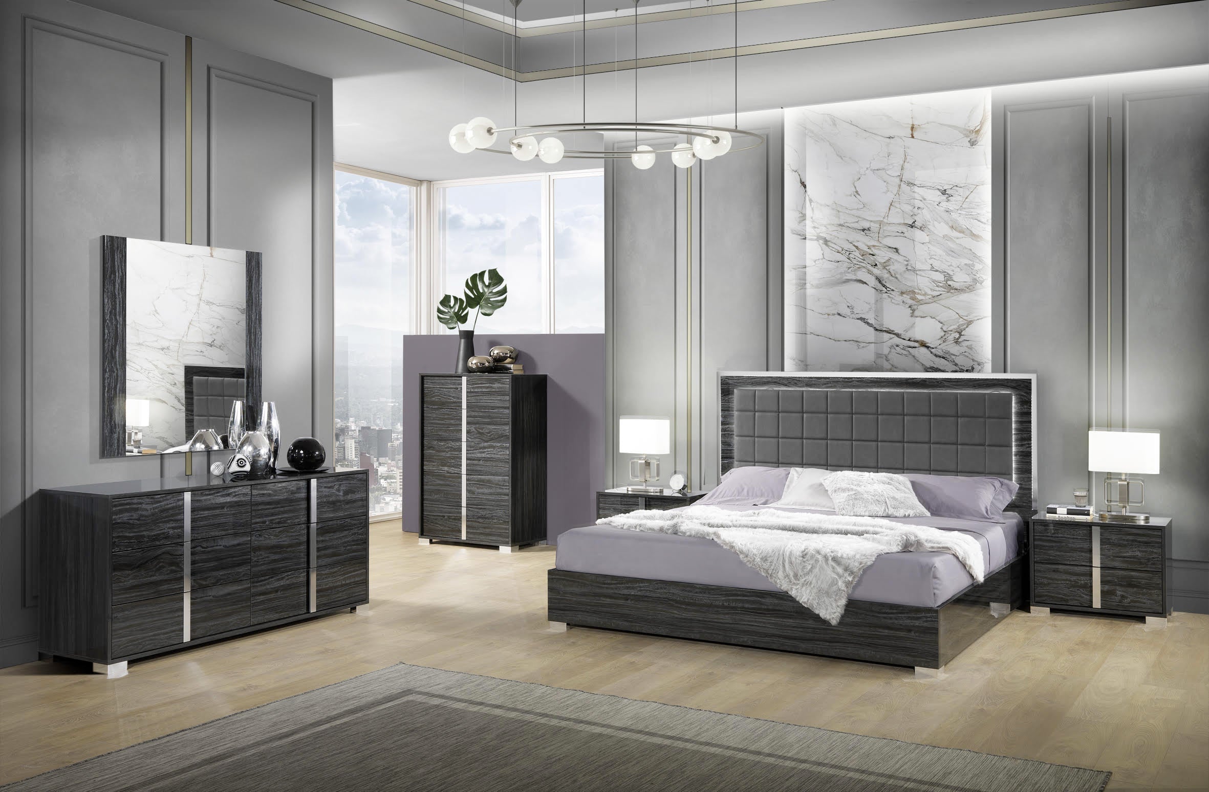 Alice Bed in Gloss Grey | J&M Furniture - Canal Furniture