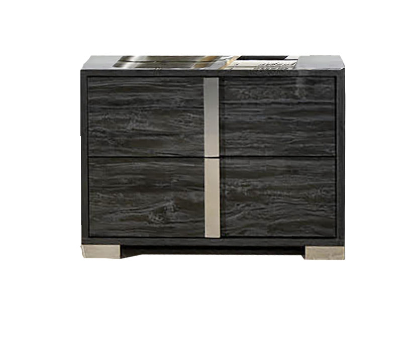 Alice Gloss Grey Nightstand - Canal Furniture