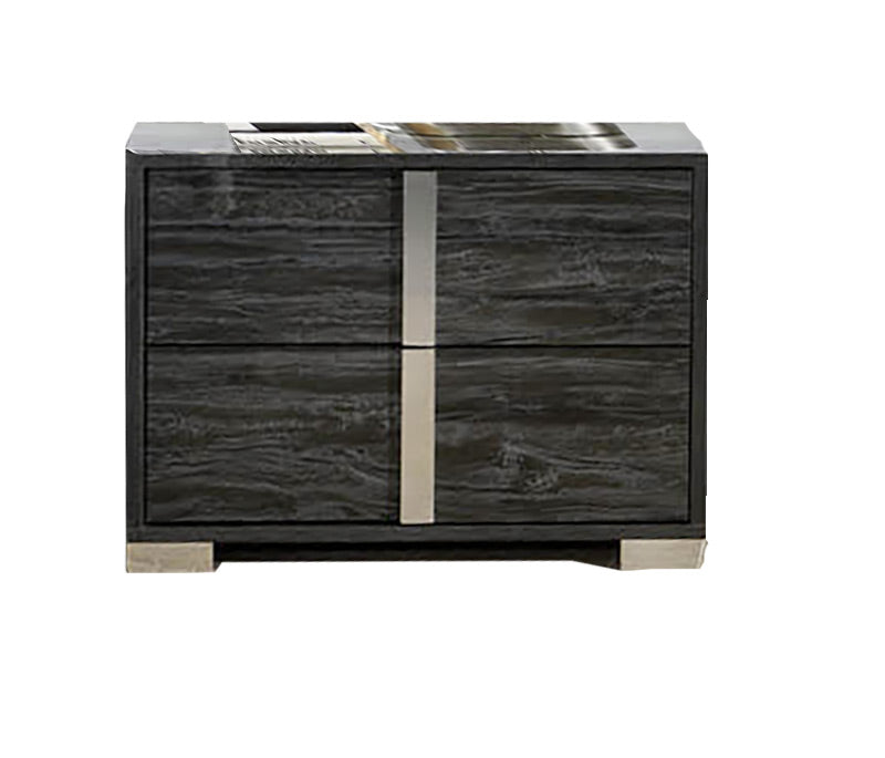 Alice Gloss Grey Nightstand - Canal Furniture