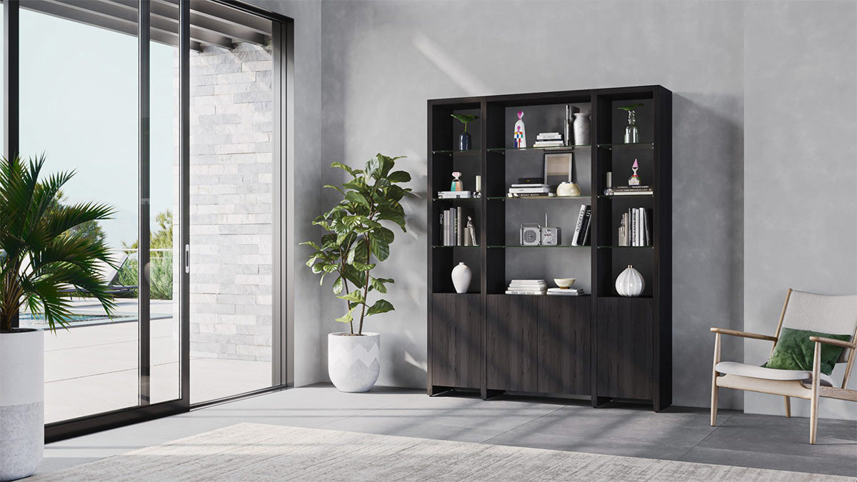 BDI Display & Storage Charcoal Stained Ash (CRL) Linea 580121 Shelf System | BDI Furniture