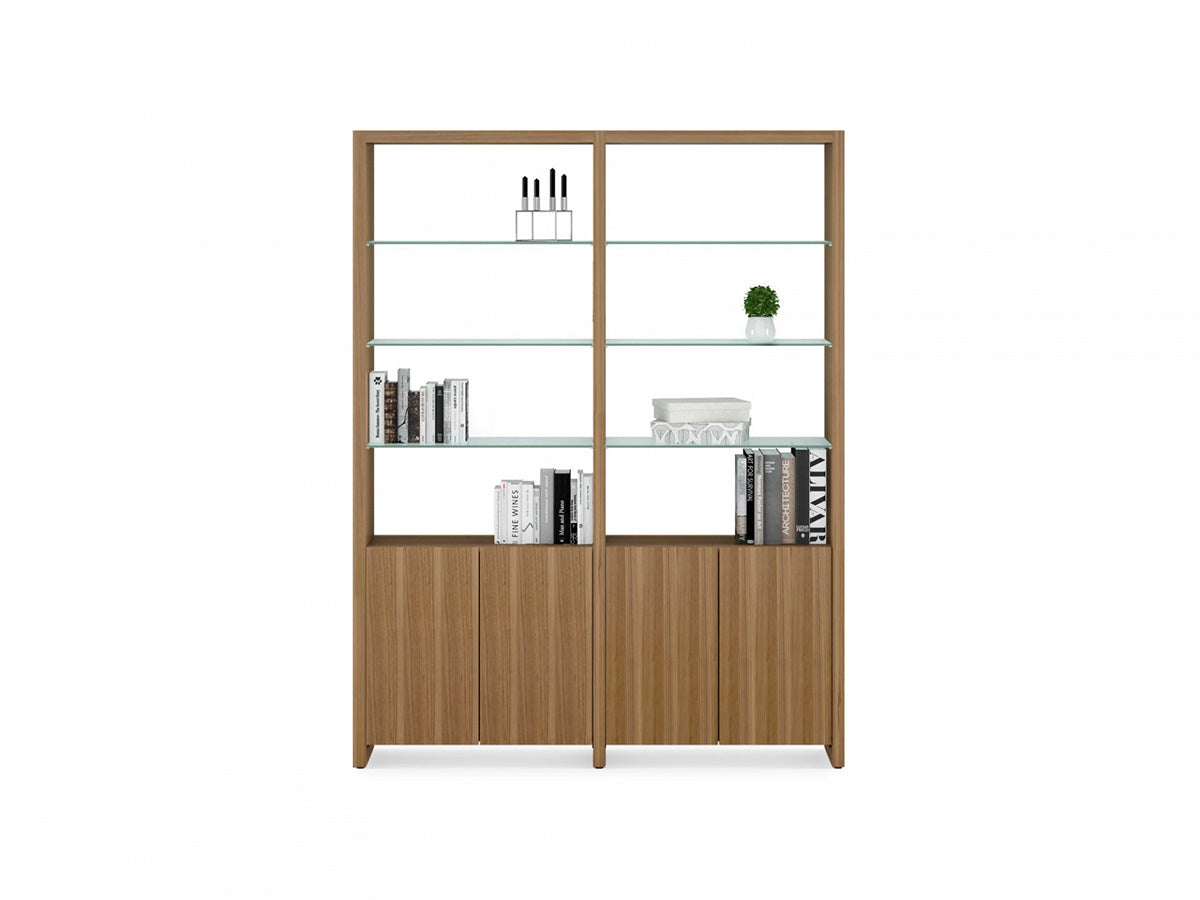 BDI Display & Storage Linea Expandable Bookcase with Glass Shelves 5802 | BDI Furniture