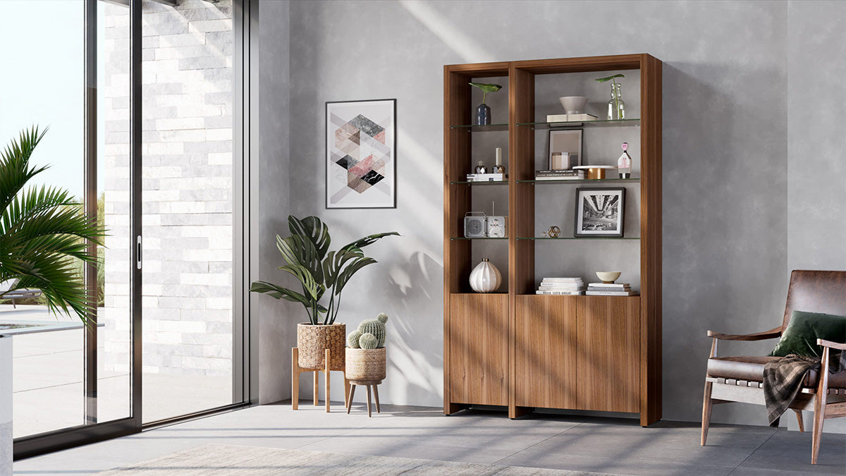 BDI Display & Storage Natural Walnut (WL) Linea 580012 Shelf System | BDI Furniture