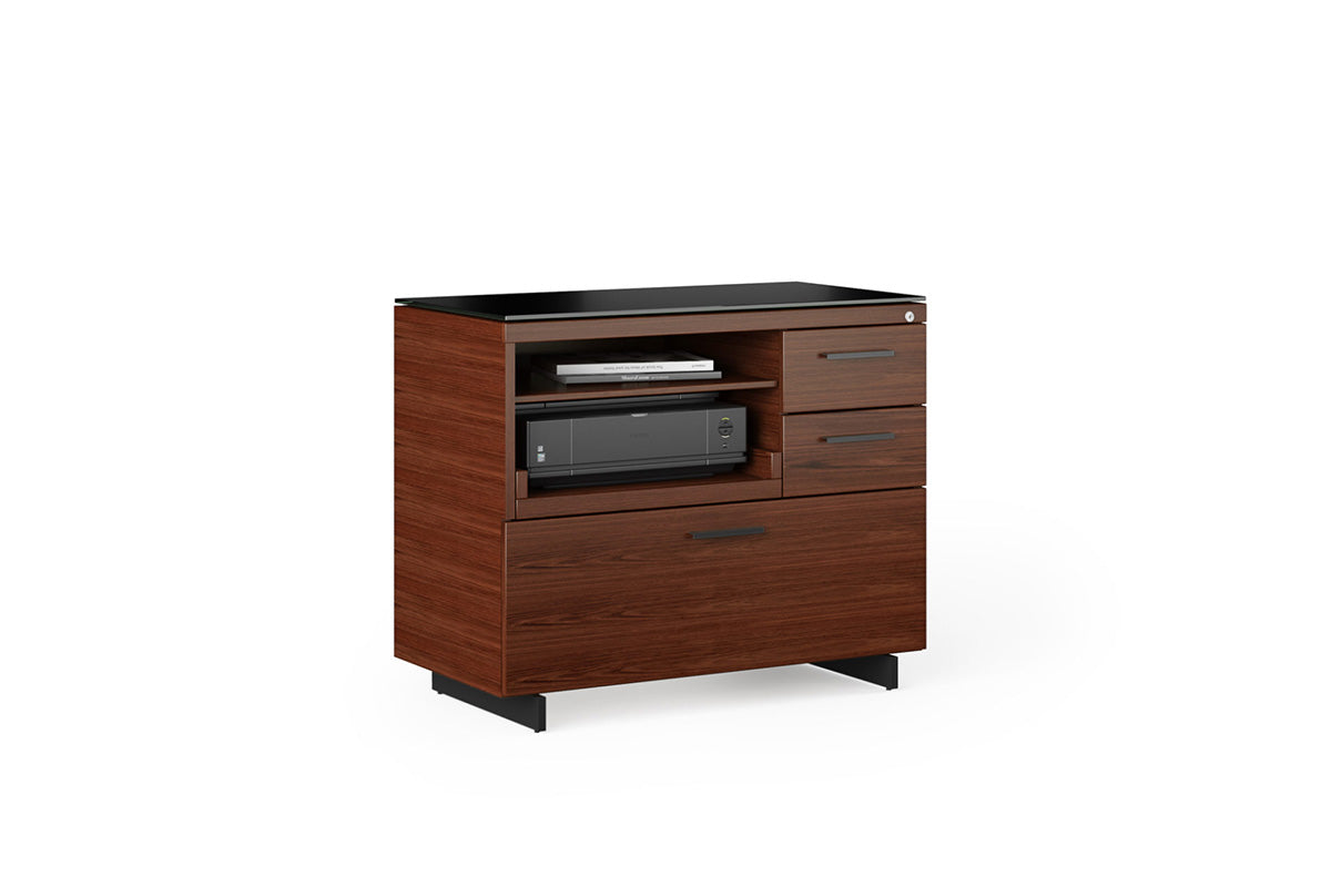 BDI Multifunction Cabinet Chocolate Stained Walnut (CWL) - Black (B) Sequel 6117 Multifunction Storage & Printer Cabinet | BDI Furniture