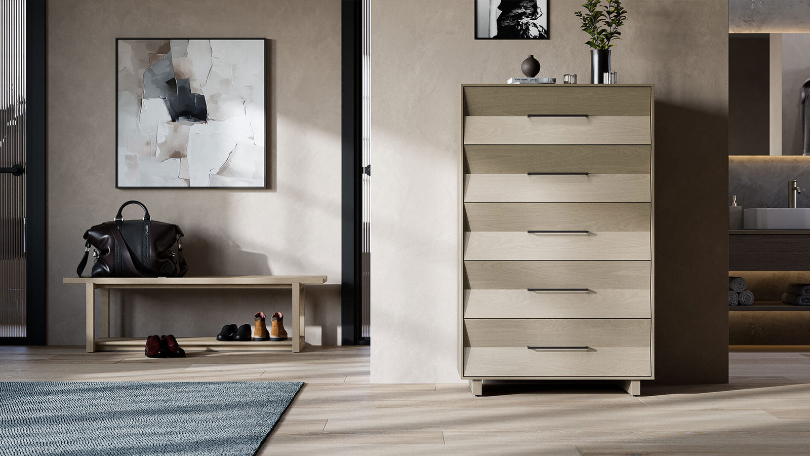 BDI Nightstands Kava Chest in Washed Oak - 9685