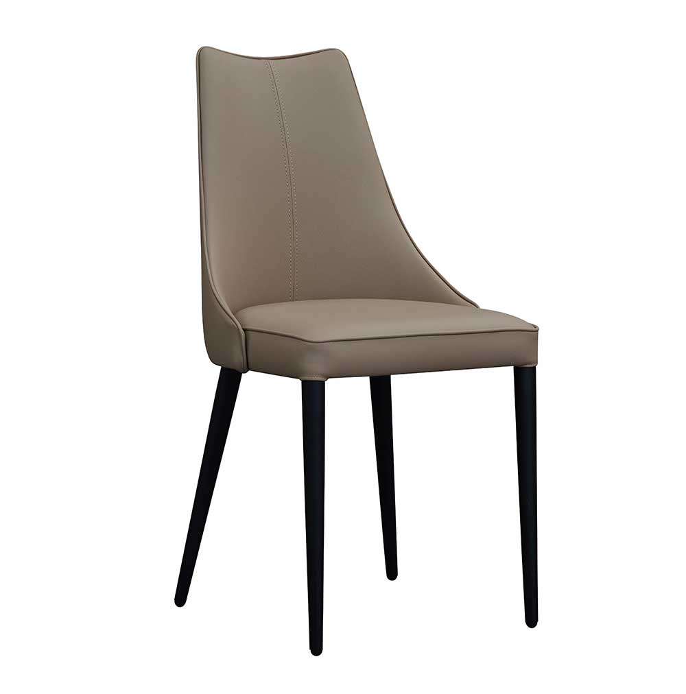 Bosa Dining Chair in Tan with Black Legs - Canal Furniture