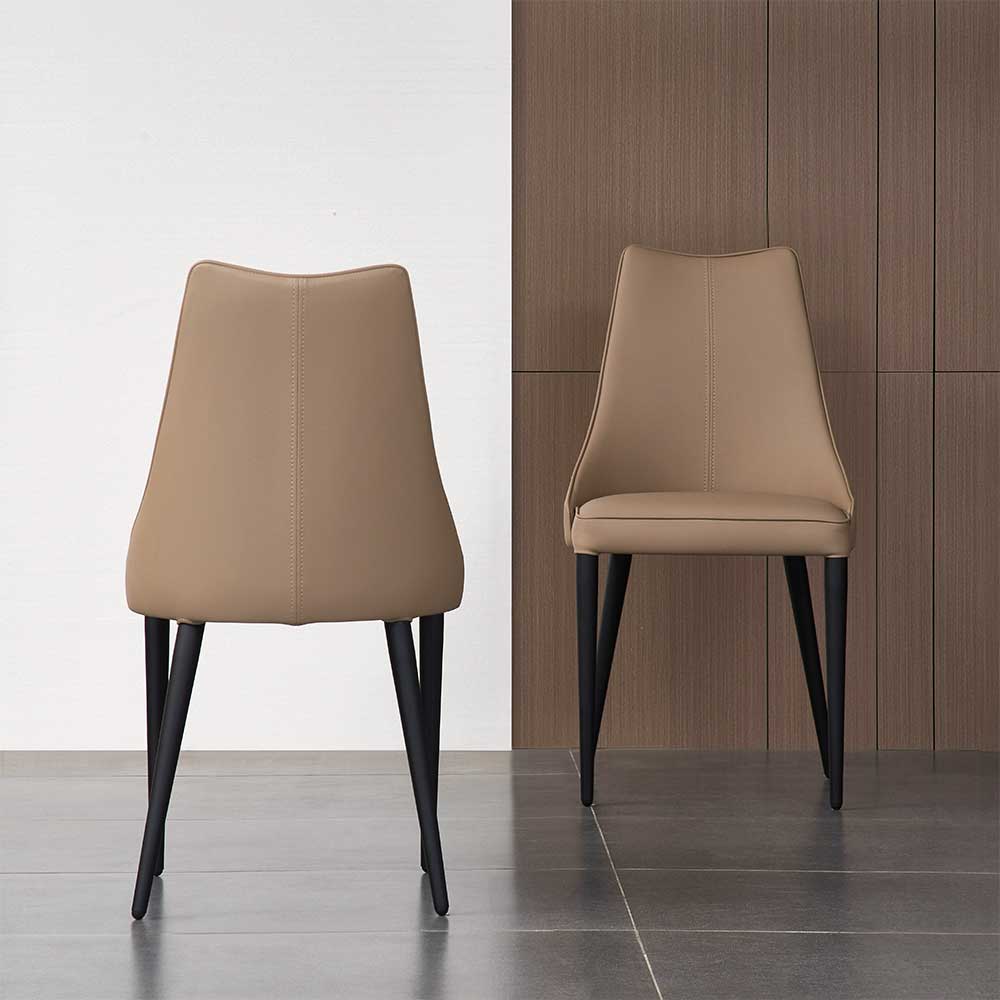 Bosa Dining Chair in Tan with Black Legs - Canal Furniture