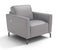 Caleb Leather Chair in Light Grey | Max Divani