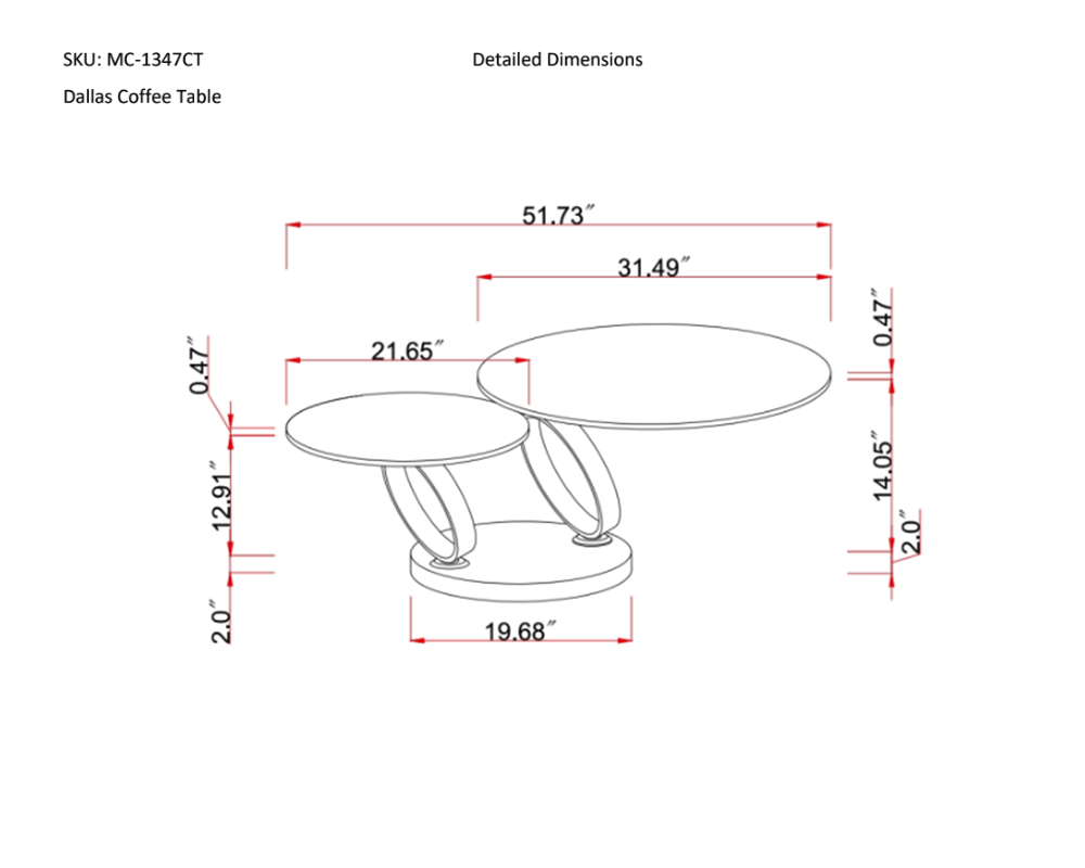 Dallas Modern Coffee Table | J&M Furniture - Canal Furniture