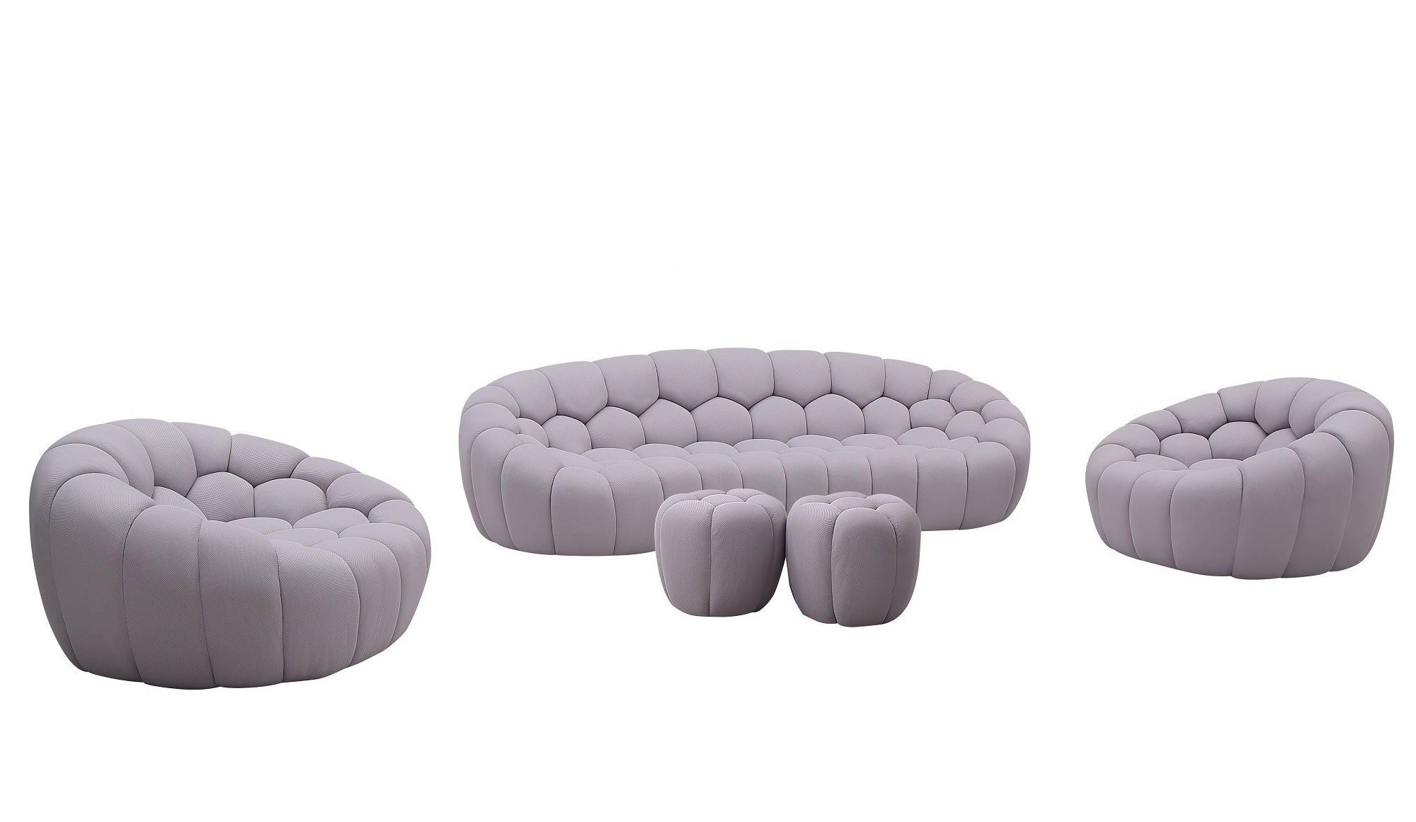 Fantasy Fabric Ottoman in Grey - Canal Furniture
