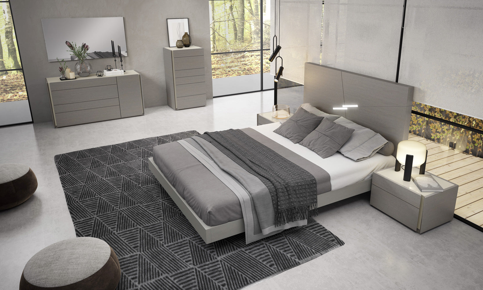 Faro Premium Bed in Grey | J&M Furniture - Canal Furniture