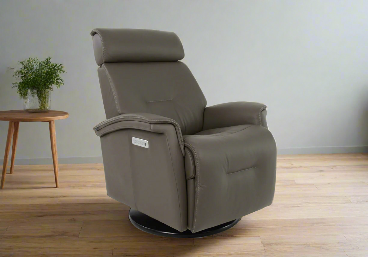 Fjords Chair Rome Graphite Recliner w/ Contrast Stitch | Fjords