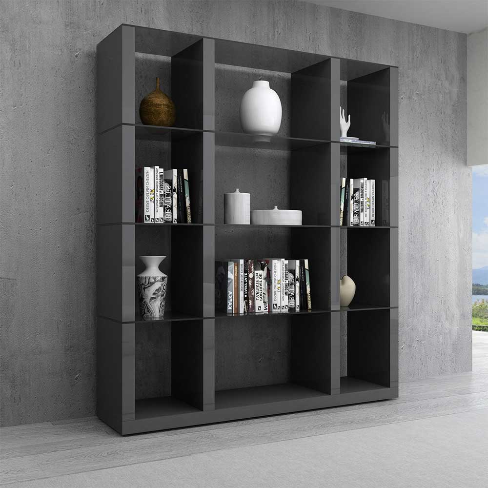 Grey Cloud  Wall Unit in High Gloss - Canal Furniture