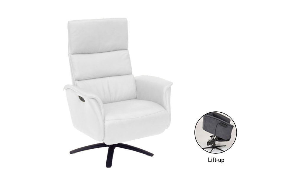 Hjort Knudsen Chair Superior 8009 Power Lift Recliner in White | Hjort Knudsen