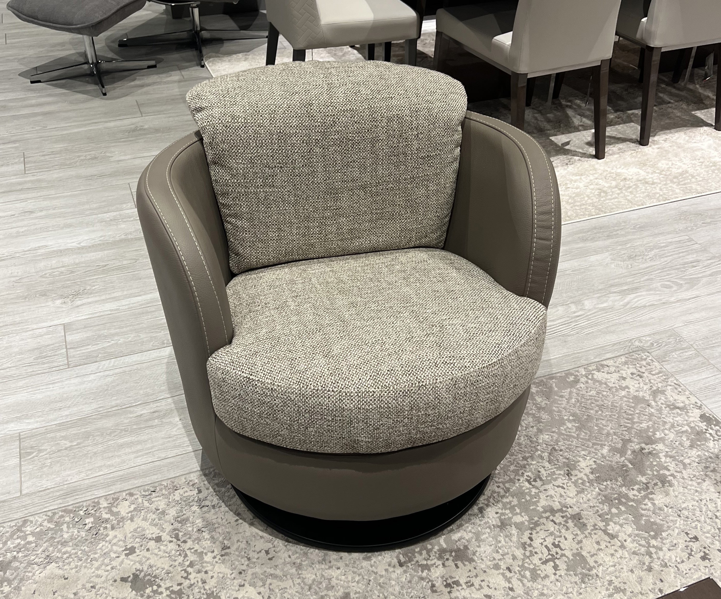 i743 Pienza Swivel/Rocking Armchair in Taupe | Incanto - Canal Furniture