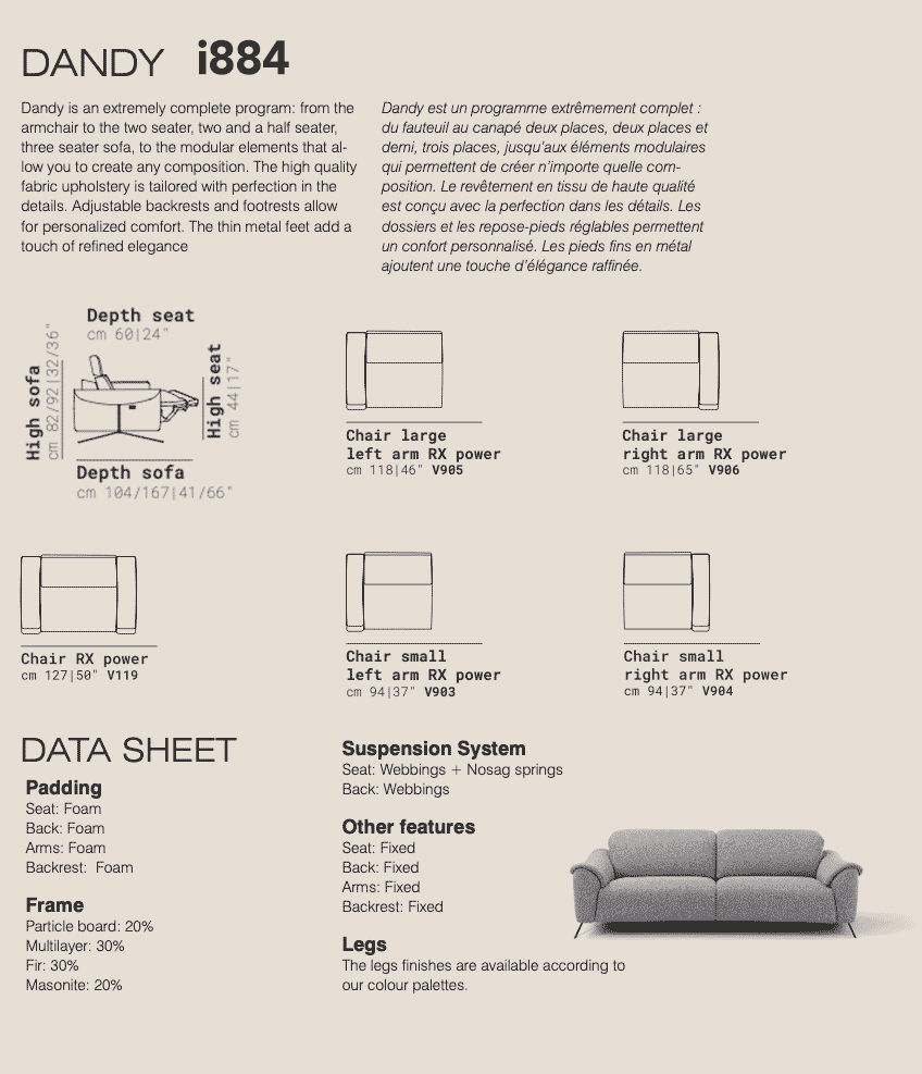 Dandy i884 Fabric Loveseat | Incanto - Canal Furniture