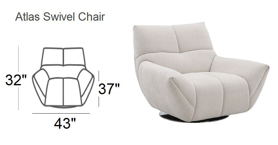 Incanto Italian Attitude Chair Atlas Swivel Chair in Light Grey | J&M Furniture