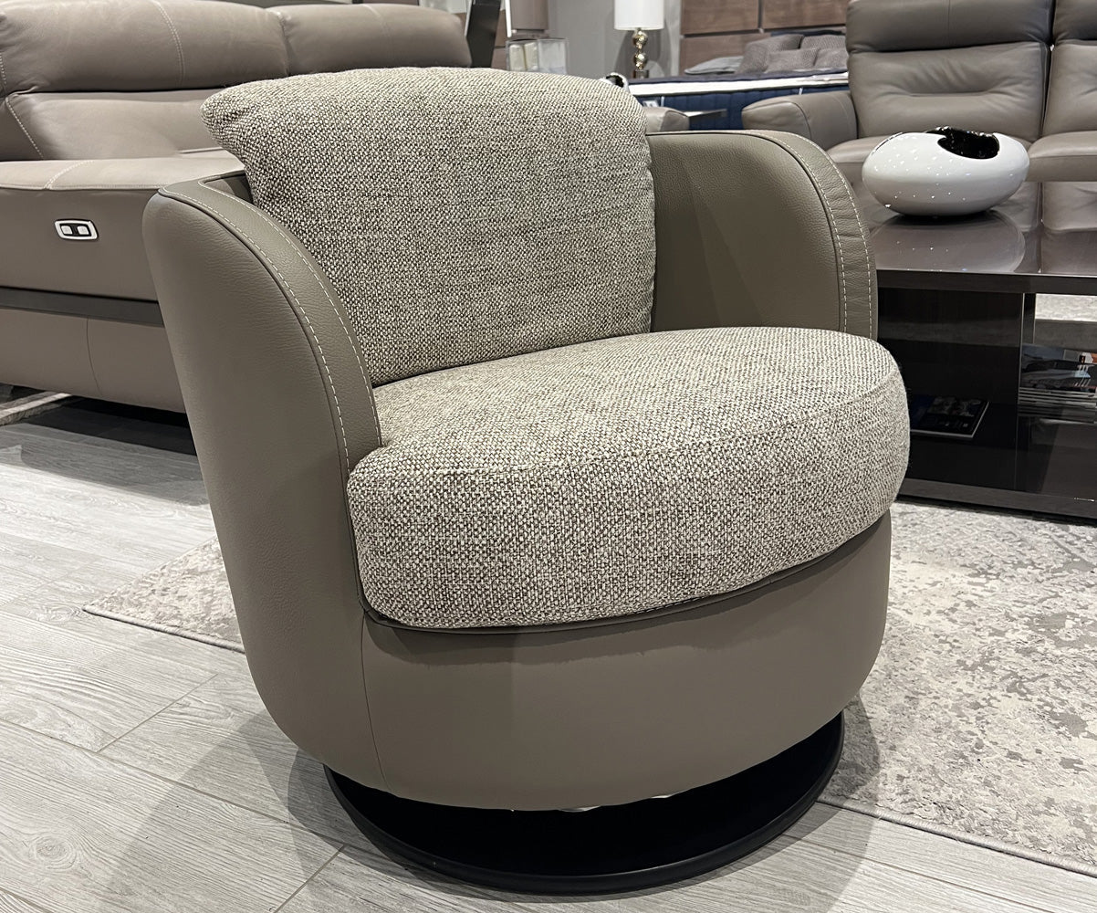 Incanto Italian Attitude Chair i743 Pienza Swivel/Rocking Armchair in Taupe | Incanto