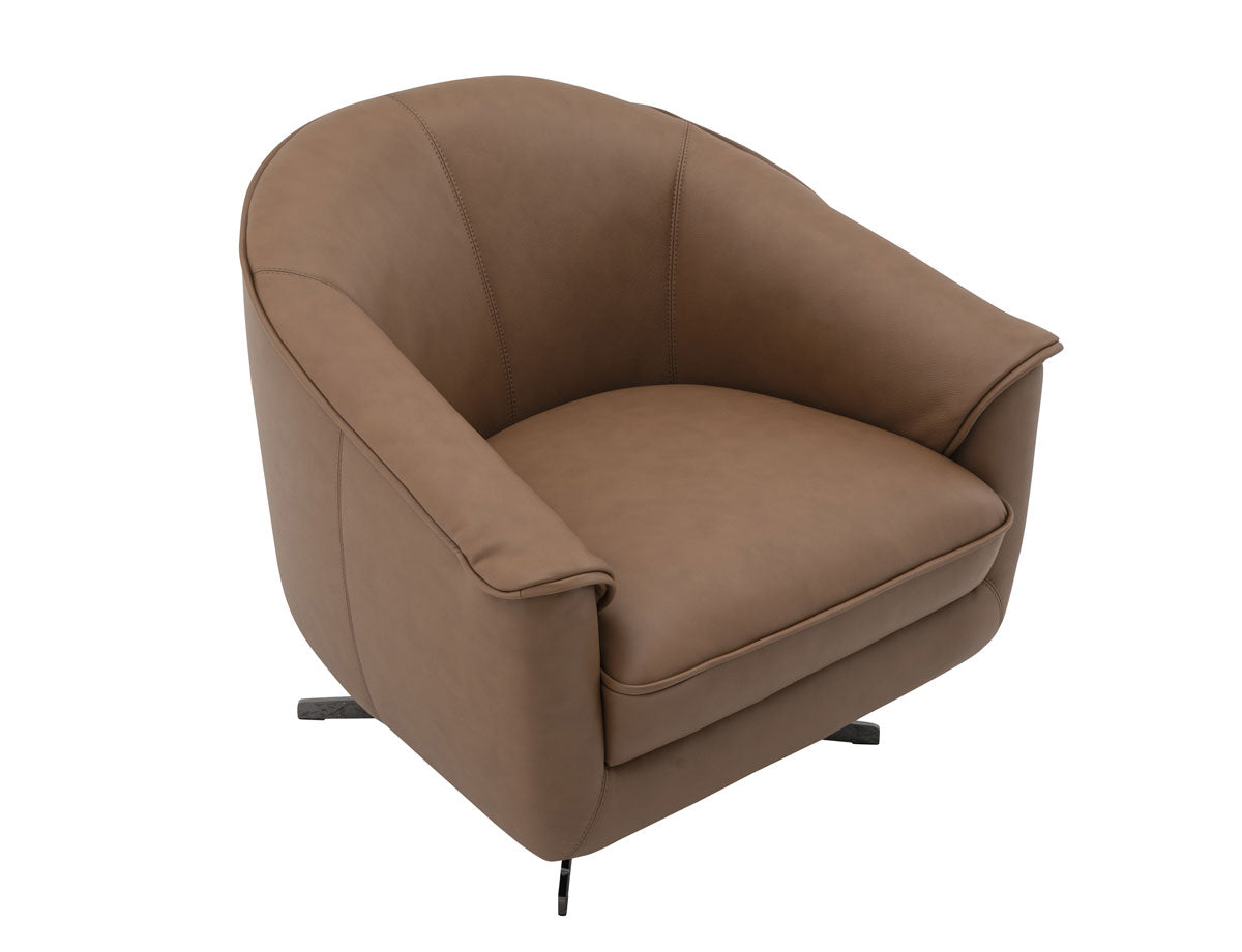 Incanto Italian Attitude Chair Sloan Swivel Chair in Cognac | J&M Furniture