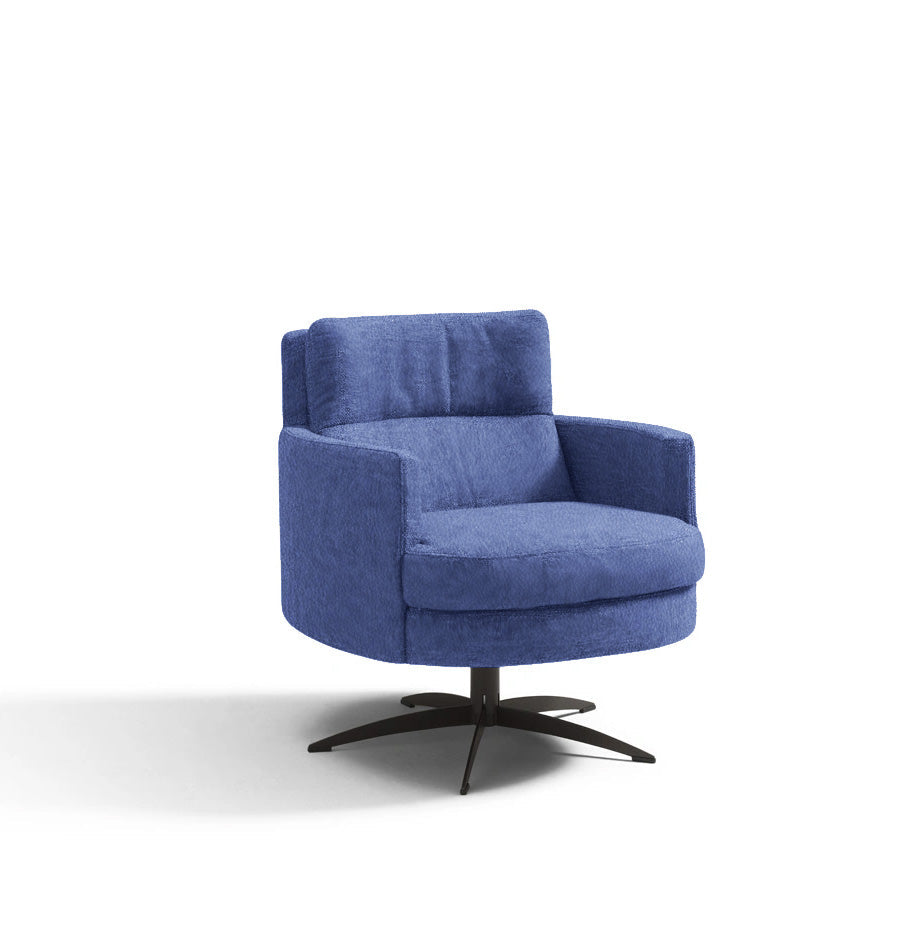 Incanto Italian Attitude Chair Thea I572 Lounge Fabric Armchair in Blue | Incanto