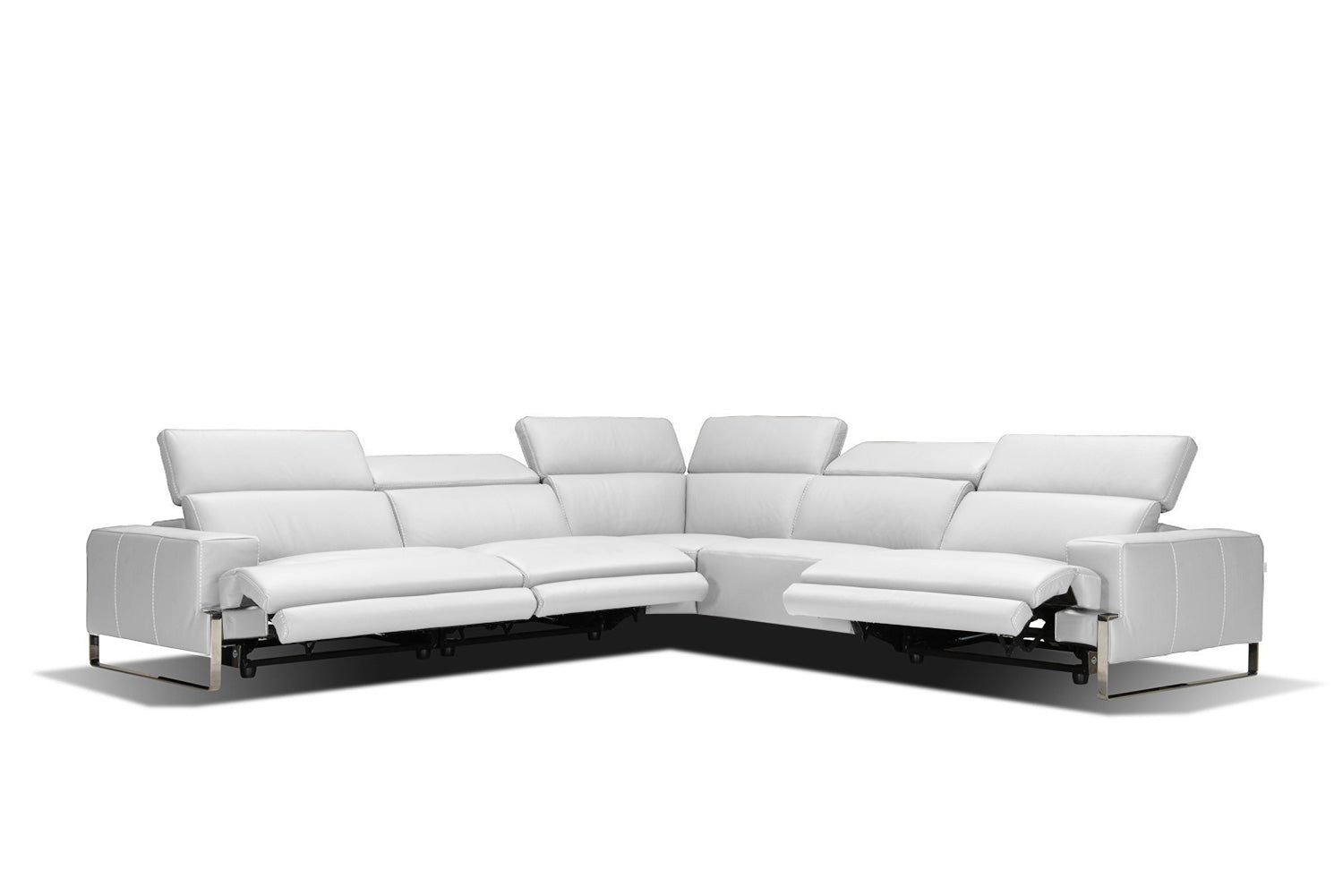 Incanto Italian Attitude Couches & Sofa i768 Reclining Sectional Sofa in White | Incanto