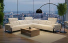 Incanto Italian Attitude Couches & Sofa i772 Reclining Sectional Sofa in White | Incanto