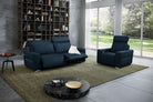 Incanto Italian Attitude Couches & Sofa i790 Reclining Leather Sofa in Blue | Incanto
