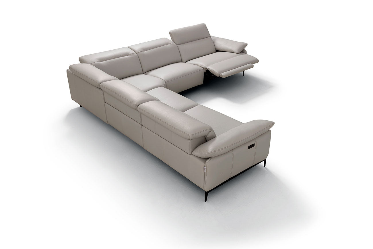 Incanto Italian Attitude Couches & Sofa i845 Reclining Sectional in Light Grey | Incanto