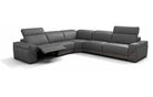 Incanto Italian Attitude Couches & Sofa i912 Reclining Leather Sectional in Blue Grey | Incanto