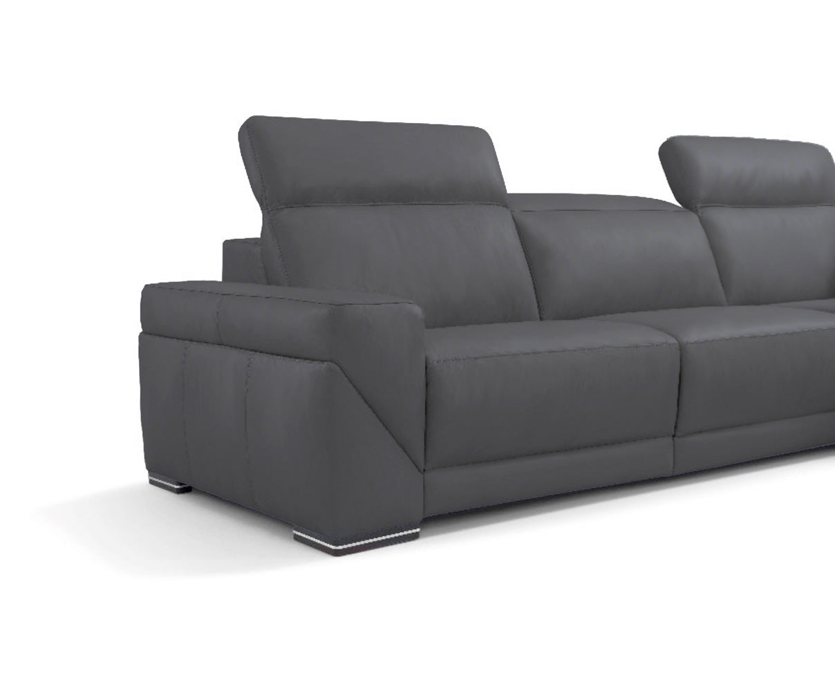 i912 Reclining Leather Sectional in Blue Grey | Incanto – ItalMod