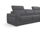 Incanto Italian Attitude Couches & Sofa i912 Reclining Leather Sectional in Blue Grey | Incanto