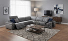 Incanto Italian Attitude Couches & Sofa i912 Reclining Leather Sectional in Blue Grey | Incanto