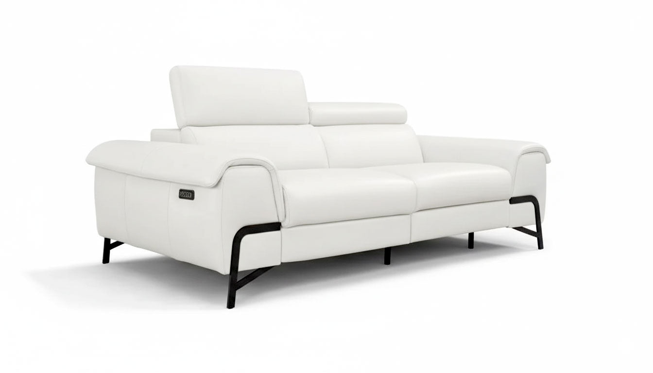 Alma i917 Leather Sofa Recliner in White