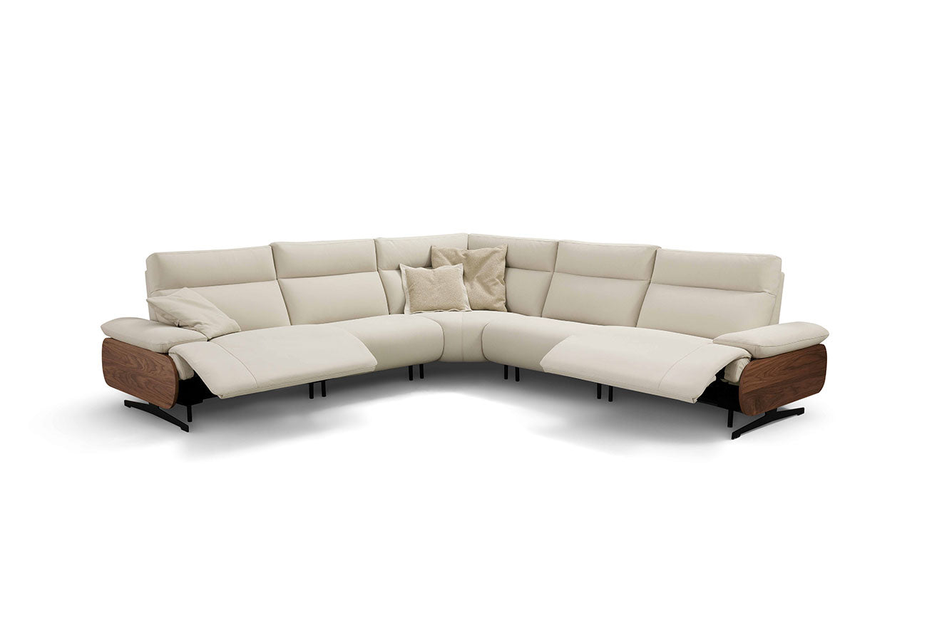 Incanto Italian Attitude Couches & Sofa i949 Reclining Sectional in Light Grey | Incanto